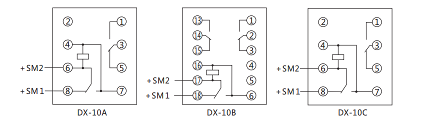 DX-10B閃光繼電器內部接線及外引接線圖