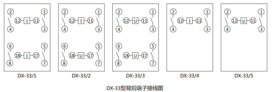 DX-33/1信號繼電器背后端子接線圖及外引接線圖