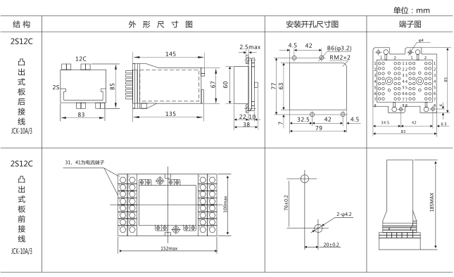 DZ-655中間繼電器外形及安裝尺寸圖片