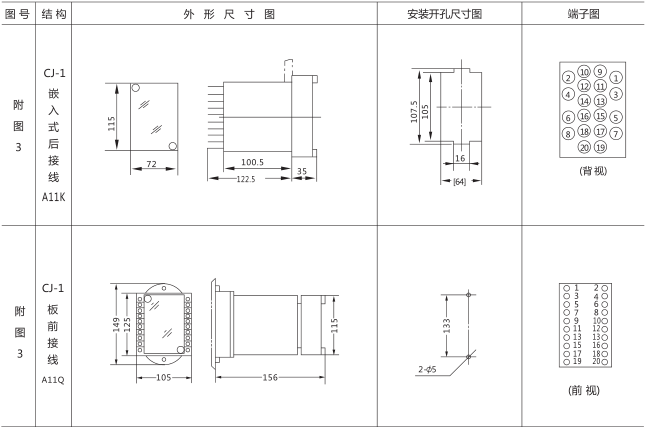 HJS(ZSJ)-30直流斷電延時(shí)繼電器外形及開孔尺寸圖片三