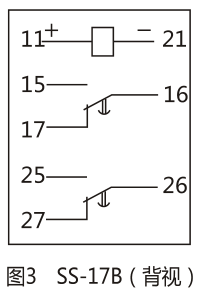 SS-17B型時(shí)間繼電器背后接線圖及外引接線圖片