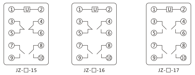 JZY（J)-220靜態(tài)中間繼電器內(nèi)部接線圖及外引接線圖